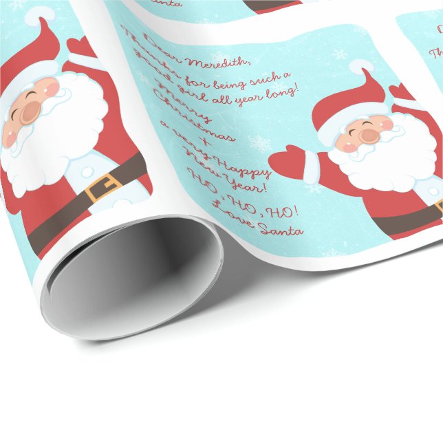 Papel De Regalo Carta de los Navidades de Santa Claus (Esquina del rollo)