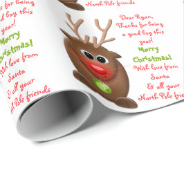 Papel De Regalo Carta de renos de Navidad de Santa Navidades