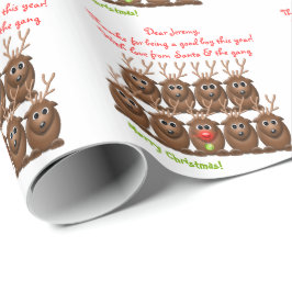 Papel De Regalo Carta de renos de Papá Noel a los Papá Noel