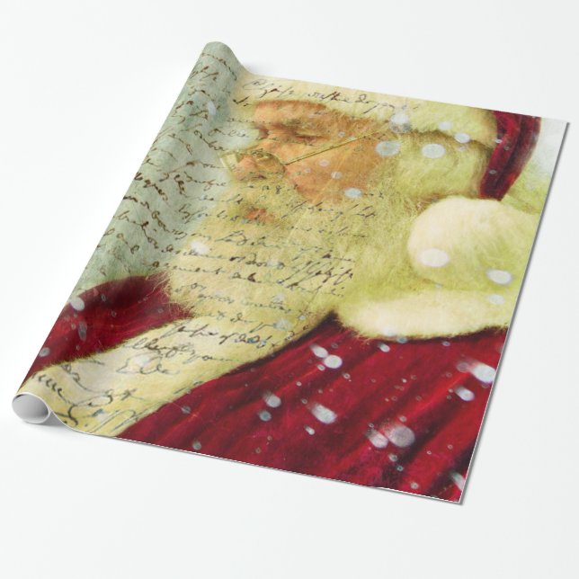 Papel De Regalo Carta de Santa (Desenrollado)