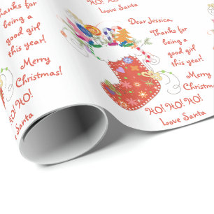 Papel De Regalo Carta de Santa Navidades navideña