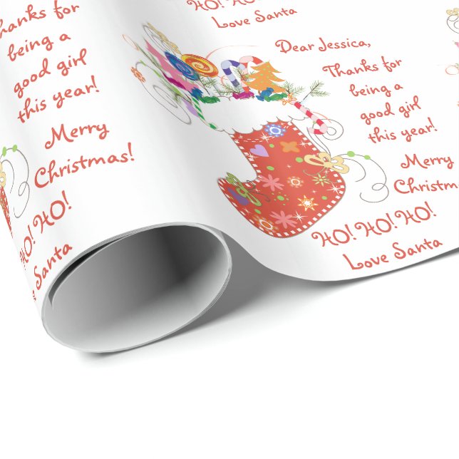 Papel De Regalo Carta de Santa Navidades navideña (Esquina del rollo)
