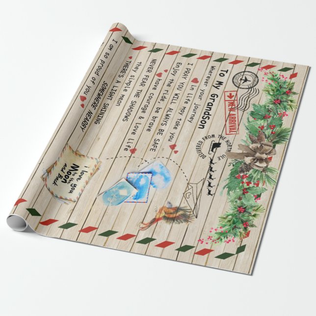 Papel De Regalo Carta Personalizada A Mi Abuelo, (Desenrollado)