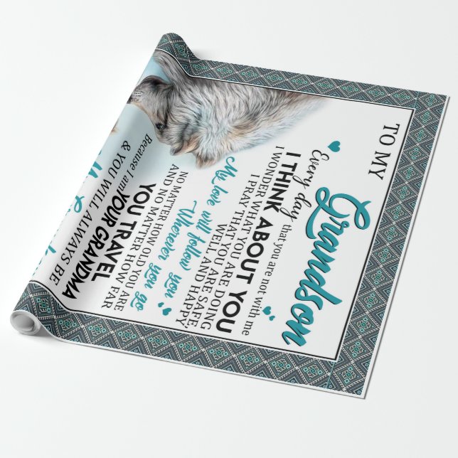 Papel De Regalo Carta Personalizada A Mi Nieto Amor (Desenrollado)