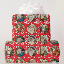 Papel De Regalo Cartas de Papá Noel antiguas sobre la nieve blanca