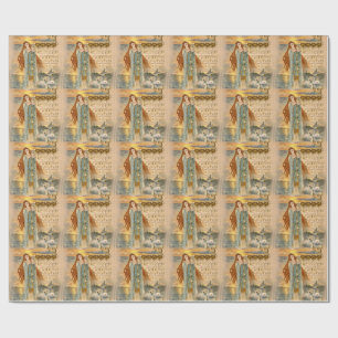 Papel De Regalo Cartel Art Nouveau Elsa Lohengrin con cisnes