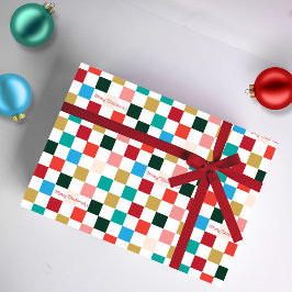 Papel De Regalo Cartel de cheques de colores modernos y Feliz Navi