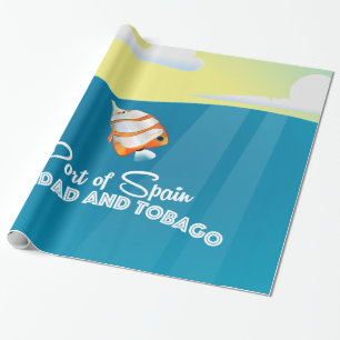 Papel De Regalo Cartel de viaje a Puerto España de Trinidad y Toba