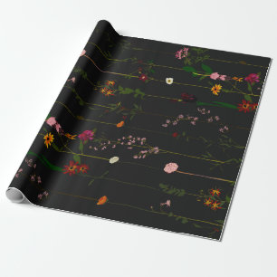 Papel De Regalo Cartera floral - Oscuro