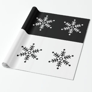 Papel De Regalo Cartón de cartón - Snowflake - Negro / Blanco