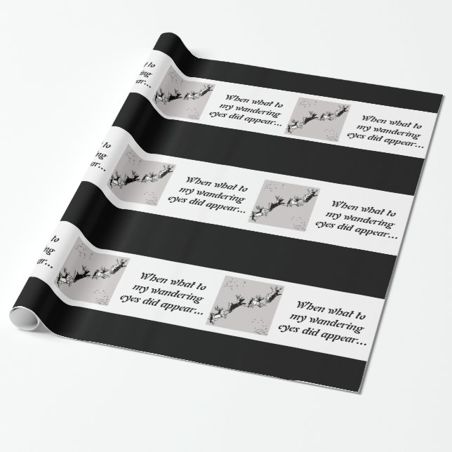 Papel De Regalo Cartón de cerdo - Reno - Negro / Blanco (Desenrollado)