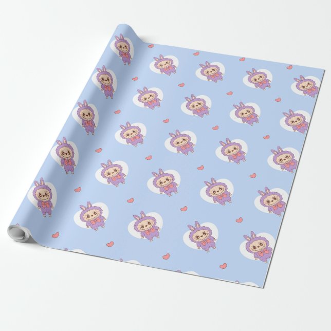 Papel De Regalo Cartoon Monster Pattern Seamless (Desenrollado)