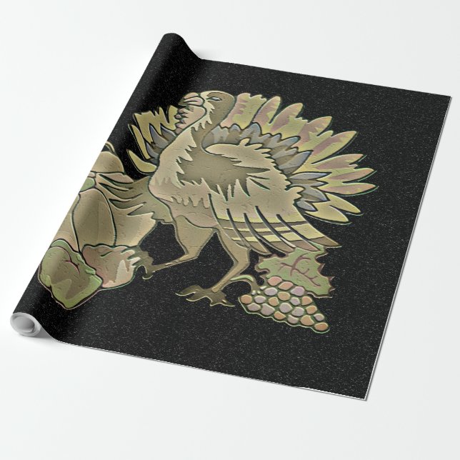 Papel De Regalo Carved Thanksgiving Turkey - (Desenrollado)