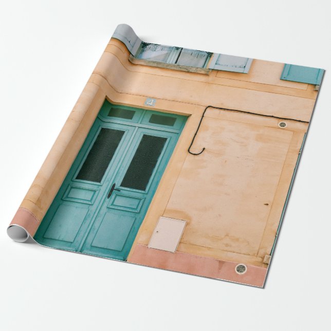 PAPEL DE REGALO CASA CON VENTANA ABIERTA Y PUERTA CERRADA (Desenrollado)