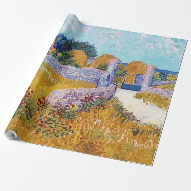 Papel De Regalo Casa de campo en Provenza, Van Gogh (Desenrollado)