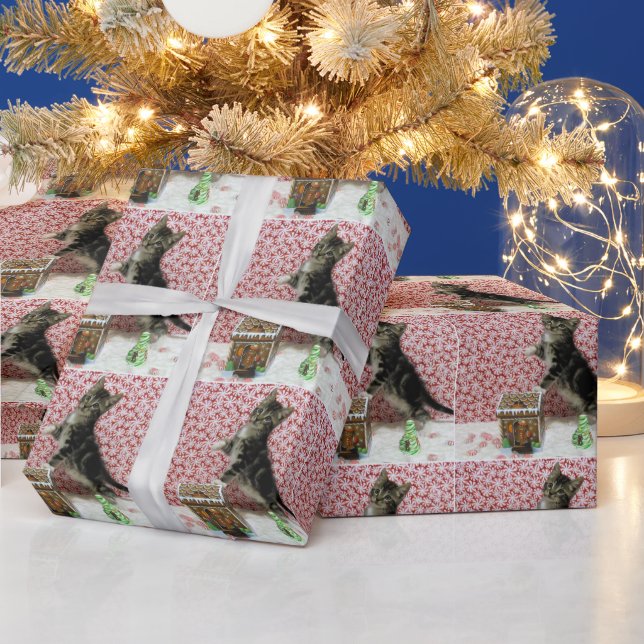 Papel De Regalo Casa de Gingerbread de Bandit ( Gato / Gatito) (Vacaciones)