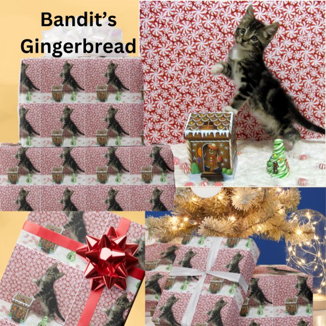 Papel De Regalo Casa de Gingerbread de Bandit - Navidades de gatos (Subido por el creador)