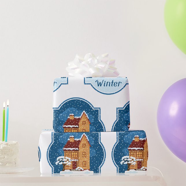 Papel De Regalo Casa De Invierno En La Nieve (Subido por el creador)