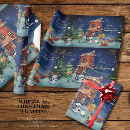 Papel de Regalo Casa de Navidad y Amigos del Bosqu