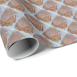 Papel De Regalo Casa de pan de jengibre del navidad