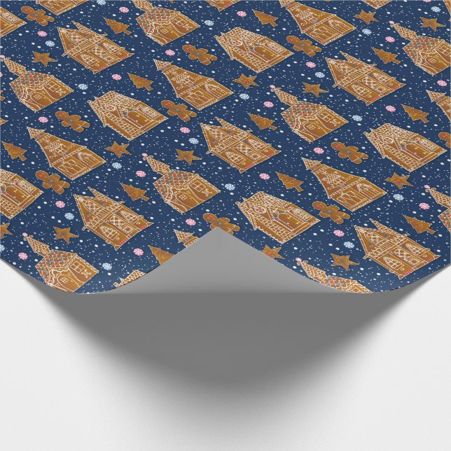 Papel De Regalo Casa de pan de nieve (Esquina)
