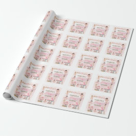 Papel De Regalo Casa del hongo rosa cumpleaños hada primero