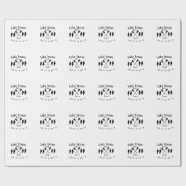 Papel De Regalo Casa del lago. Fecha año personalizado coordenadas