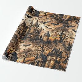 Papel De Regalo Casa embrujada vintage