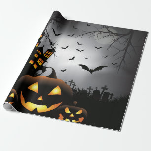 Papel De Regalo Casa encantada de la calabaza de las escenas del