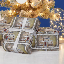 Papel De Regalo Casa Victoriana navidad En Invierno