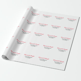 Papel De Regalo Casado y brillante añadir nombre de pareja boda añ