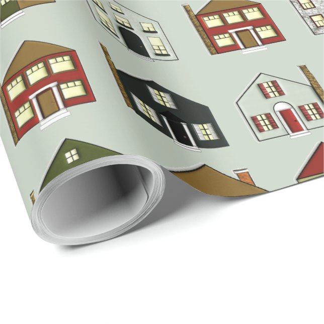 Papel De Regalo Casas de Agente Inmobiliario (Esquina del rollo)