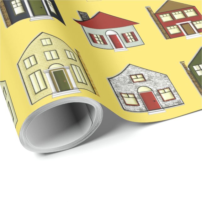 Papel De Regalo Casas de bienes raíces (Esquina del rollo)