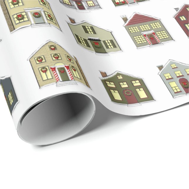 Papel De Regalo Casas de navidades (Esquina del rollo)