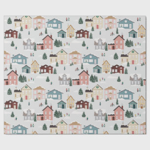 Papel De Regalo Casas nevadas