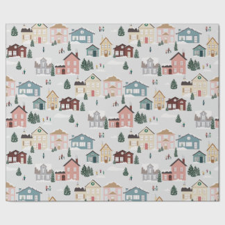 Papel De Regalo Casas nevadas