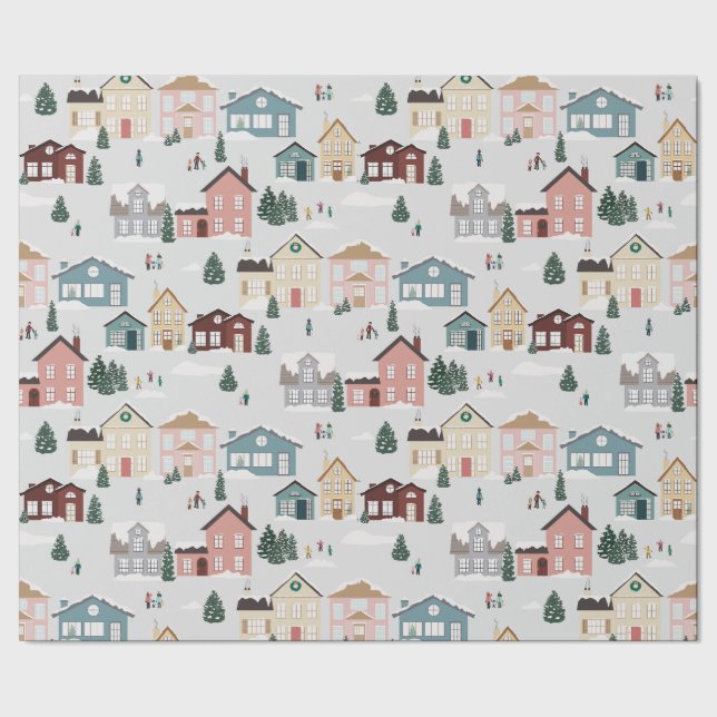 Papel De Regalo Casas nevadas (Costura)
