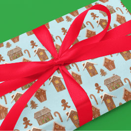 Papel De Regalo Casas y Galletas de Jengibre Caprichosas