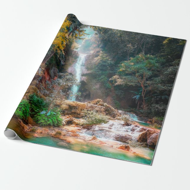 Papel De Regalo Cascada de fantasía natural (Desenrollado)