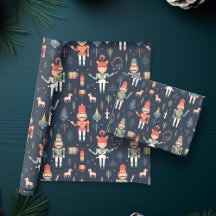 Cascanueces Azul Marino Navideño Festivo