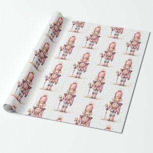 Papel De Regalo Cascanueces de Rosa Vintage Acuarela Minimalista