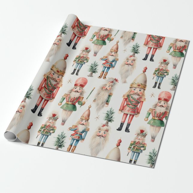 Papel De Regalo Cascanueces Navidad Fiesta de Invierno (Desenrollado)