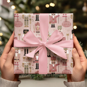 Papel De Regalo Cascanueces Rosa de Navidad