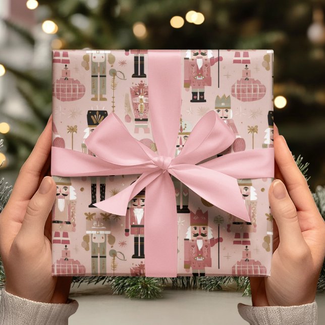 Papel De Regalo Cascanueces Rosa de Navidad (Subido por el creador)