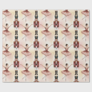 Papel De Regalo Cascanueces y bailarina de ballet modernos