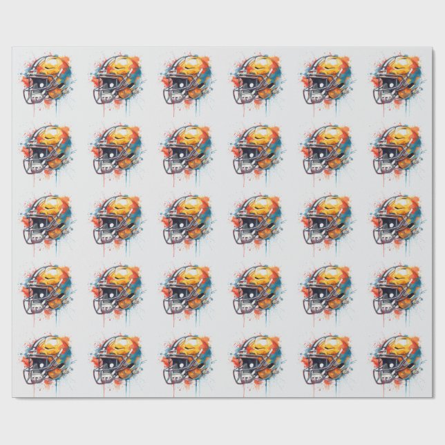 Papel De Regalo Casco de fútbol motivacional inspirador  (Superficie plana)