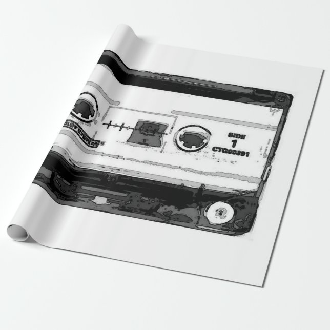 Papel De Regalo Cassette de arte pop (Desenrollado)