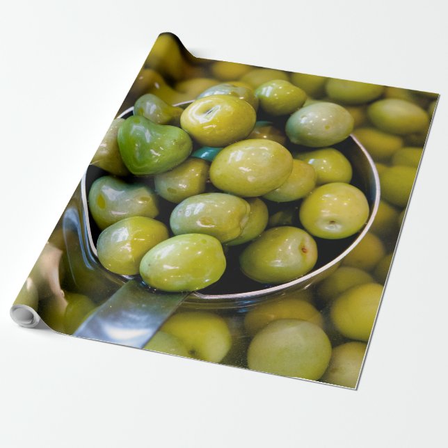 Papel De Regalo Castelvetrano Aceitunas verdes dulces (Desenrollado)