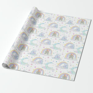 Papel De Regalo Castillo De Diamantes Y Nubes De Pastel Cute