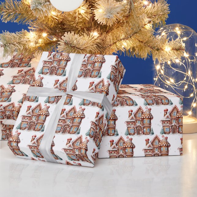 Papel De Regalo Castillo de Gingerbread para navidades (Vacaciones)
